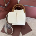 「#7268」Loro pian Bale - 17cm*17cm*21cm - white with brown