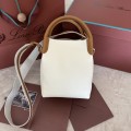 「#7268」Loro pian Bale - 17cm*17cm*21cm - white with brown