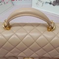 「#10323」Chanel Mini CF handle handbag milk tea color AS2432 20*12*6cm