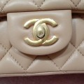「#10323」Chanel Mini CF handle handbag milk tea color AS2432 20*12*6cm