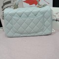 「#10324」Chanel Mini CF handle handbag sheepskin light blue AS2432 20*12*6cm