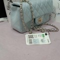 「#10324」Chanel Mini CF handle handbag sheepskin light blue AS2432 20*12*6cm