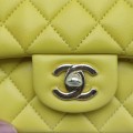 「#10326」Chanel Mini CF handle handbag sheepskin yellow AS2432 20*12*6cm