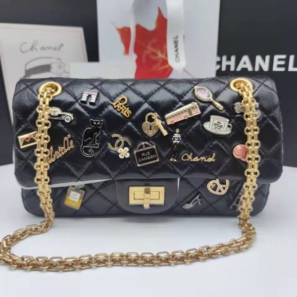 「#10327」Chanel Badge Bag 2.55cf 24cm