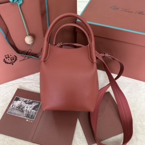 「#7280」Loro pian Bale - 17cm*17cm*21cm -red plain weave