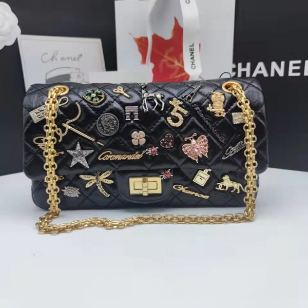 「#10328」Chanel Butterfly Badge Bag 2.55cf 24cm