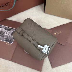 「#7303」Loro pian Washing bag - 14cm*10cm*8cm - warm beige