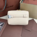 「#7304」Loro pian Washing bag - 14cm*10cm*8cm - cream honey color