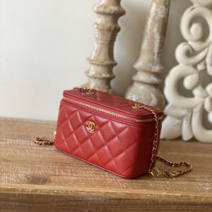 「#10338」Chanel new lambskin agate hardware lipstick bag AS81226 16.5cm