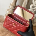 「#10338」Chanel new lambskin agate hardware lipstick bag AS81226 16.5cm