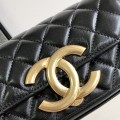 「#10340」Chanel 23 retro black and gold logo mobile phone bag AS3207 17cm