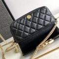 「#10340」Chanel 23 retro black and gold logo mobile phone bag AS3207 17cm