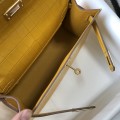 「#4167」 Hermès Evening Bag Yellow Crocodile Leather Mini Kelly Bag No. 1 Gold Buckle 22*14*7cm 「#4167」 Hermès Evening Bag Yellow Crocodile Leather Mini Kelly Bag No. 1 Gold Buckle 22*14*7cm