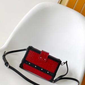 「#0003」Louis Vuitton  PETITE MALLE  red crocodile  M40273 20x12.5x6cm