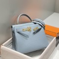 「#4168」 Hermès Linen Blue Kelly Bag Gold Buckle 25cm 「#4168」 Hermès Linen Blue Kelly Bag Gold Buckle 25cm