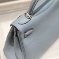 「#4168」 Hermès Linen Blue Kelly Bag Gold Buckle 25cm 「#4168」 Hermès Linen Blue Kelly Bag Gold Buckle 25cm