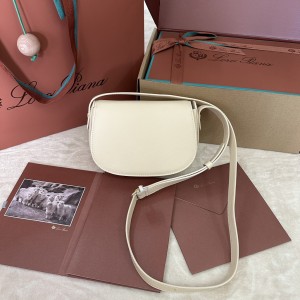 「#7308」Loro pian Saddle Bag Mini - 18cm*13cm*7CM - White