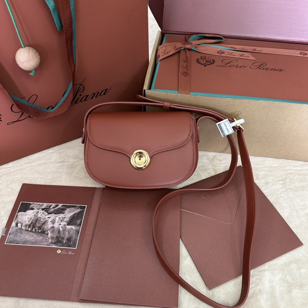 「#7310」Loro pian Saddle Bag Mini - 18cm*13cm*7CM - reddish brown 「#7310」Loro pian Saddle Bag Mini - 18cm*13cm*7CM - reddish brown