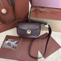 「#7312」Loro pian Saddle Bag Mini - 18cm*13cm*7CM - red bean color