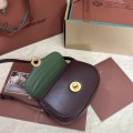 「#7312」Loro pian Saddle Bag Mini - 18cm*13cm*7CM - red bean color