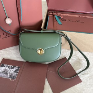 「#7314」Loro pian Saddle Bag Small - 23cm*16cm*8cm - lichen green
