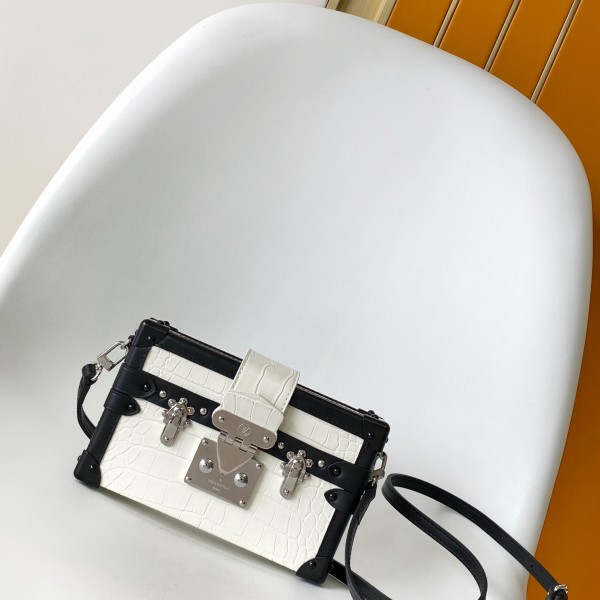 「#0004」Louis Vuitton  PETITE MALLE white crocodile  M40273 20x12.5x6cm