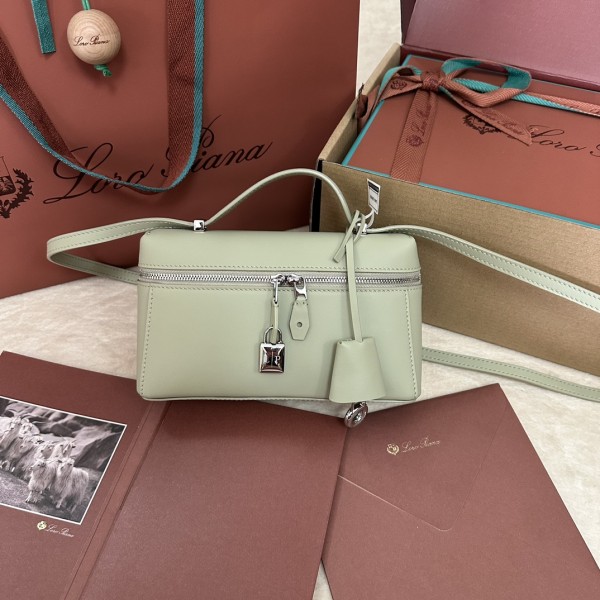 「#7326」Loro pian Extra bag L19 - 19cm*11cm*6.5cm - mustard green 「#7326」Loro pian Extra bag L19 - 19cm*11cm*6.5cm - mustard green