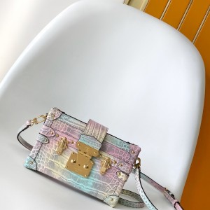 「#0005」Louis Vuitton  PETITE MALLE Colorful crocodile leather  M40273 20x12.5x6cm