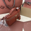 「#7333」Loro pian Extra bag L19 - 19cm*11cm*6.5cm - Reddish brown plain weave