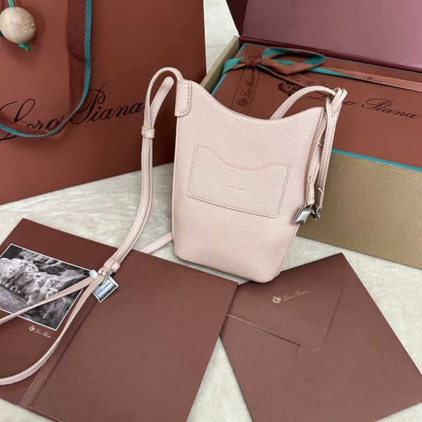 「#7336」Loro Piana mobile phone bag - 20cm*15cm*4cm - Marble powder