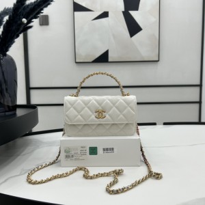 「#10369」Chanel 23p new waxed cowhide hollow handle woc A68136 9.5*15.2*3.5cm