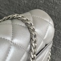 「#10374」 Chanel CF oversized logo silver large size 24cm