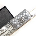 「#10375」 Chanel CF oversized logo silver large size 17cm