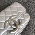 「#10375」 Chanel CF oversized logo silver large size 17cm