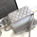 「#10375」 Chanel CF oversized logo silver large size 17cm