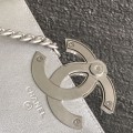 「#10375」 Chanel CF oversized logo silver large size 17cm
