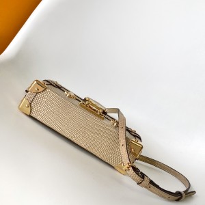 「#0007」Louis Vuitton  PETITE MALLE Gold lizard skin  M40273 20x12.5x6cm
