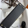 「#4181」 Hermès Epsom leather black second generation Mini Kelly gold buckle 19cm