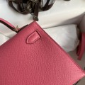 「#4190」 Hermès Epsom Leather Lipstick Pink 2nd Generation Mini Kelly Gold Buckle 19cm
