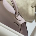 「#4193」 Hermes Epsom leather Fantasy Purple 2nd generation Mini Kelly Silver Buckle 19cm