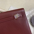 「#4024」 Hermes  Dark red gold buckle  Kelly Danse 28cmx20.5cmx7cm