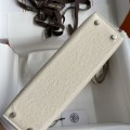 「#4196」 Hermès Epsom leather Milkshake White II Mini Kelly Silver Buckle 19cm