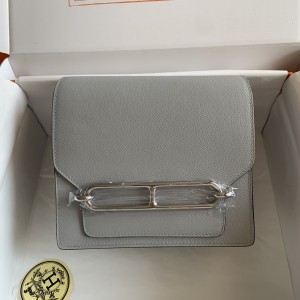 「#4025」 Hermes pig nose bag Glacier Blue Roulis 19cm