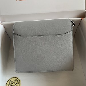 「#4025」 Hermes pig nose bag Glacier Blue Roulis 19cm