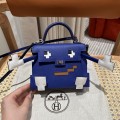 「#4202」 Hermes Electric Blue Kelly Doll Mosaic Doll Bag 19cm 「#4202」 Hermes Electric Blue Kelly Doll Mosaic Doll Bag 19cm