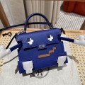 「#4202」 Hermes Electric Blue Kelly Doll Mosaic Doll Bag 19cm 「#4202」 Hermes Electric Blue Kelly Doll Mosaic Doll Bag 19cm