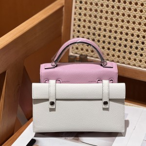 「#4203」 Hermes Malva Kelly Doll Mosaic Doll Bag 19cm