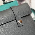 「#4205」 Hermes Velvet Green Kelly Doll Mosaic Doll Bag 19cm 「#4205」 Hermes Velvet Green Kelly Doll Mosaic Doll Bag 19cm
