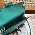 「#4205」 Hermes Velvet Green Kelly Doll Mosaic Doll Bag 19cm 「#4205」 Hermes Velvet Green Kelly Doll Mosaic Doll Bag 19cm