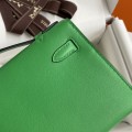 「#4209」 Hermès 1st Generation Swift Leather Bamboo Green Gold Buckle Kelly Bag 22cm